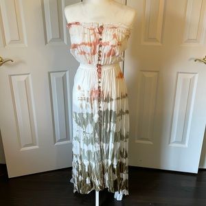 Surf Gypsy strapless tie-dye maxi dress size small